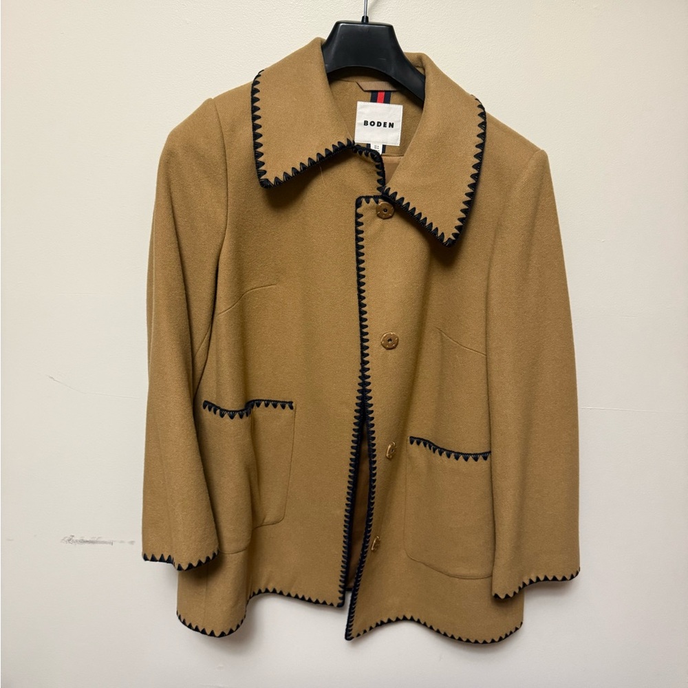 Boden Blanket Stitch Car Coat Size 10